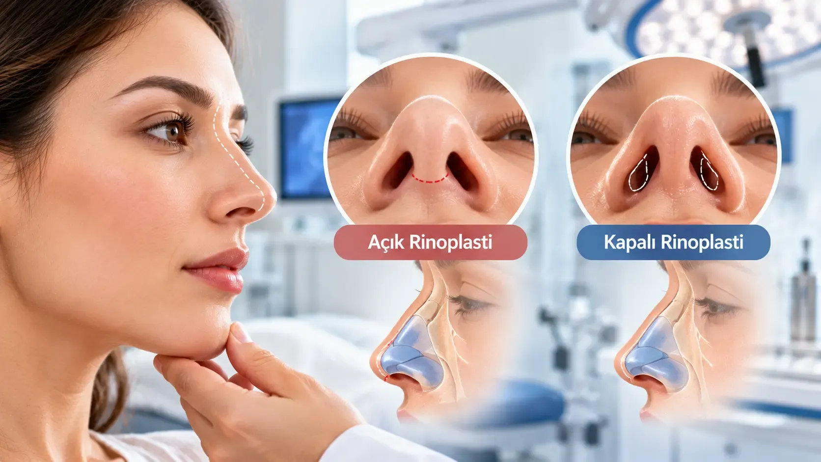 Açık ve kapalı rinoplasti tekniklerinin karşılaştırması, Antalya